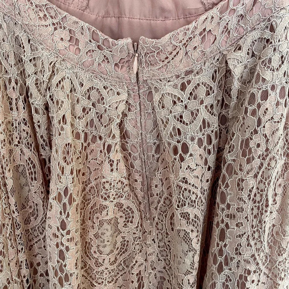 ASOS Blush Pink Lace Pinny Scallop Edge Midi Racerback Formal Dress - Picture 7 of 10